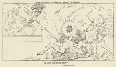 Aiace difende le navi greche contro i troiani da John Flaxman